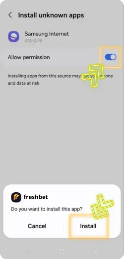 Install Freshbet UK APK