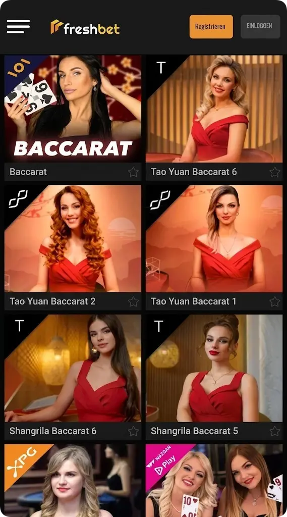 Freshbet Live-Casino