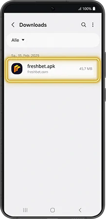 Freshbet APK-Datei