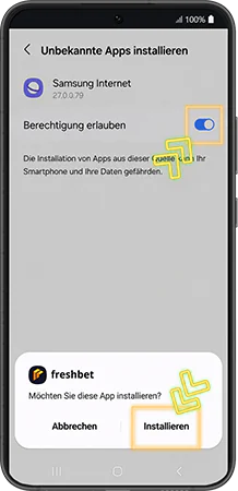 Freshbet APK in Deutschland installieren