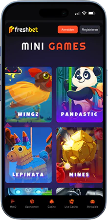 Mini-jeux Freshbet sur smartphone