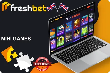 Freshbet mini games tab with Dino, Croco Dino, Wingz and Catchup titles.