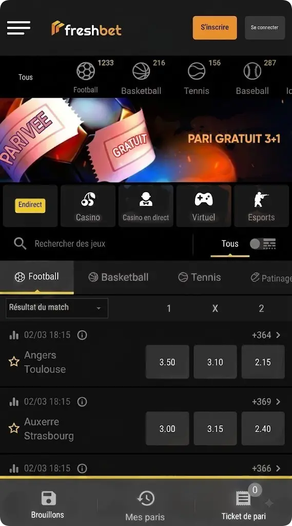 Paris sportifs Freshbet